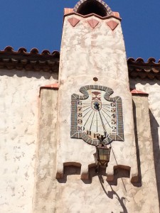 Sundial in the courtyard.