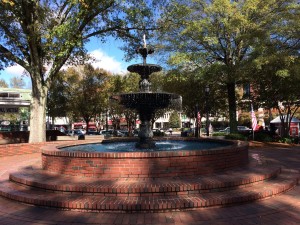 Fountain in town square