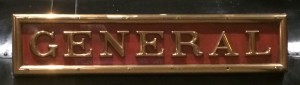 The General nameplate