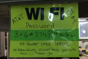 Laundry Room wifi sign