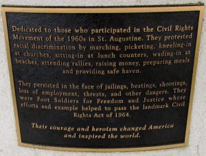 St Augustine Footsoldiers plaque on statue