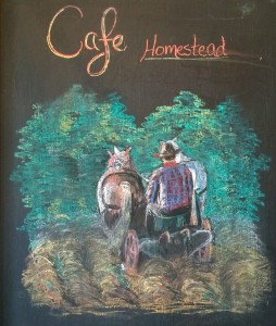 Homestead chalk sign
