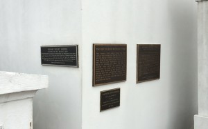 New Orleans Muscians Tomb plaques
