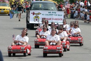 Shriners in little cars