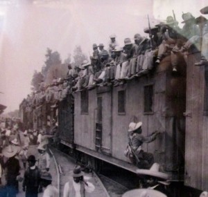 Panco Villa's army moving about by train