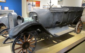 Touring car with bullet holes