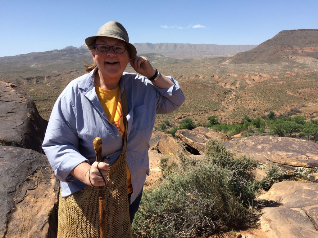 Me laughing by petroglyphs