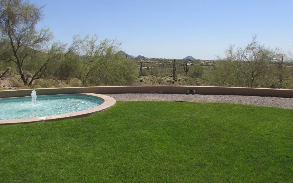 round fountain and yard