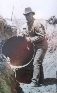 Reginald Stewart working on the ditch