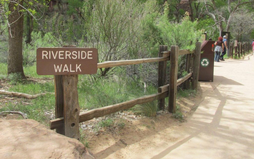Riverside walk sign