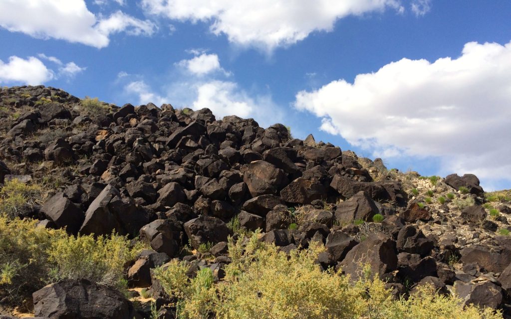 The piles of basalt