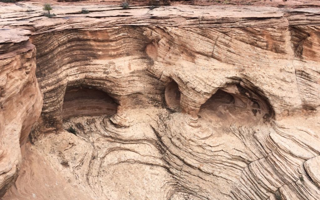 alcoves in the cliff