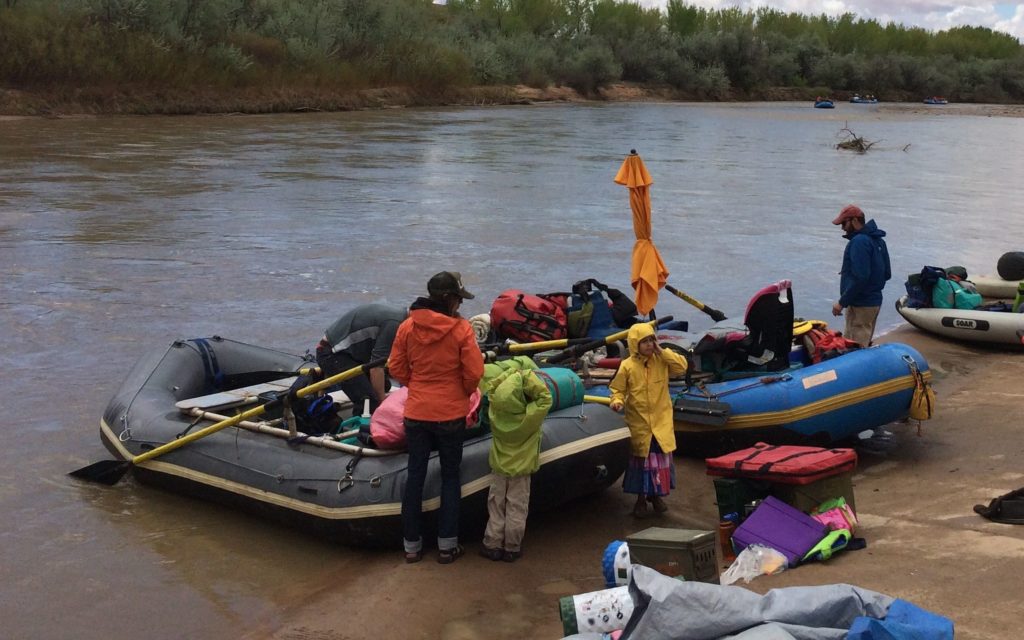 rafts packed for camping