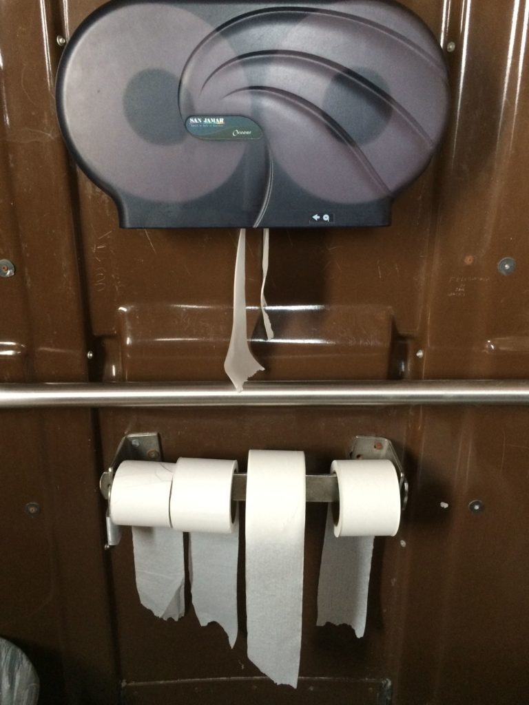 toilet paper accumulation