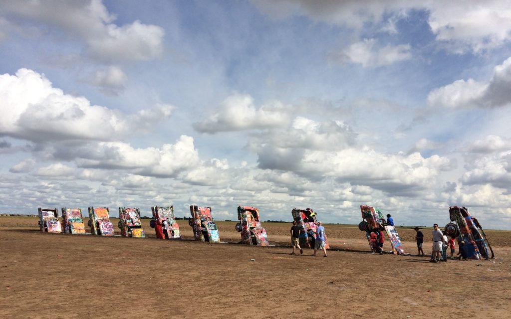 Cadillac Ranch at an angle