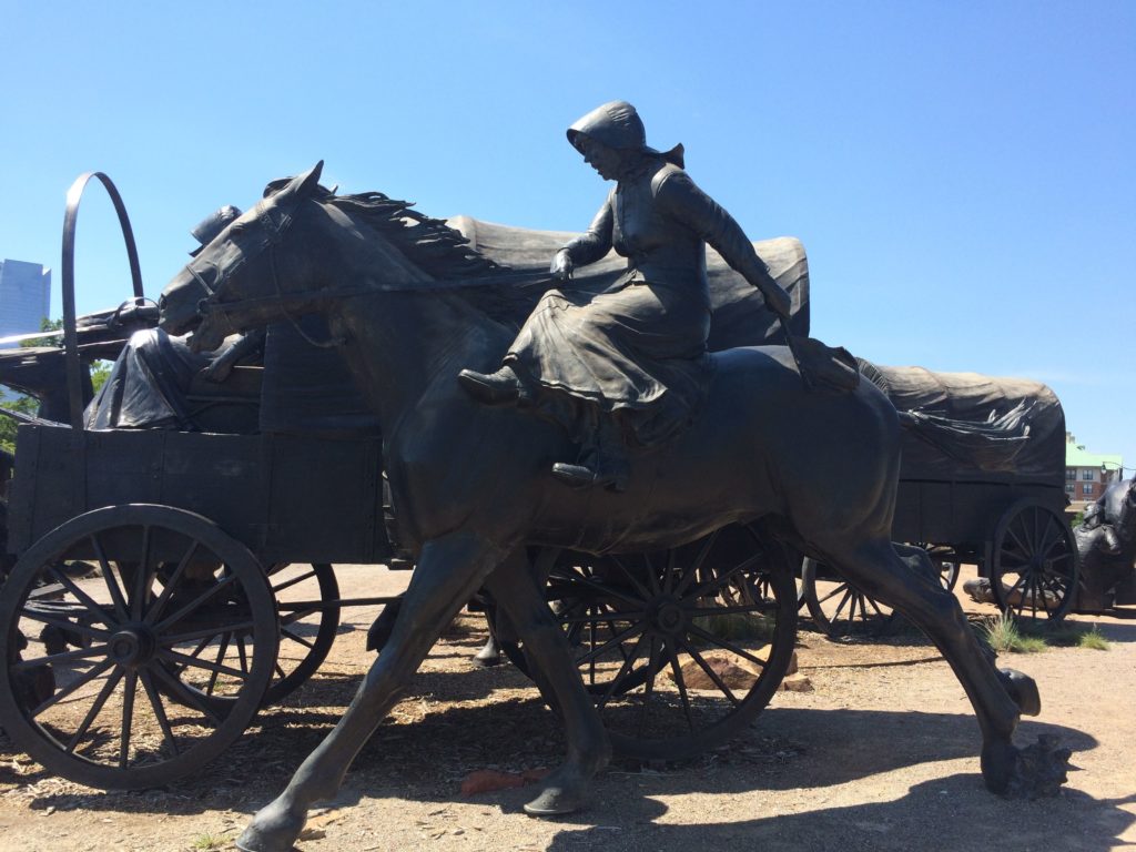 Woman riding side saddle