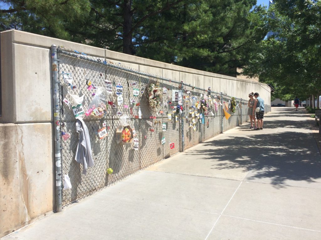 fence with memorials