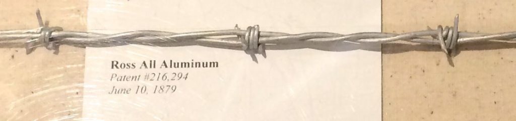Aluminum barbed wire pattented 1879