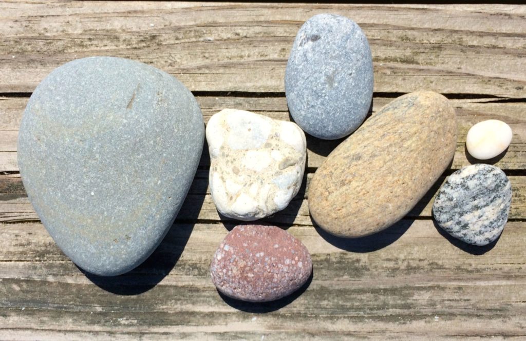 Assorted rocks dry