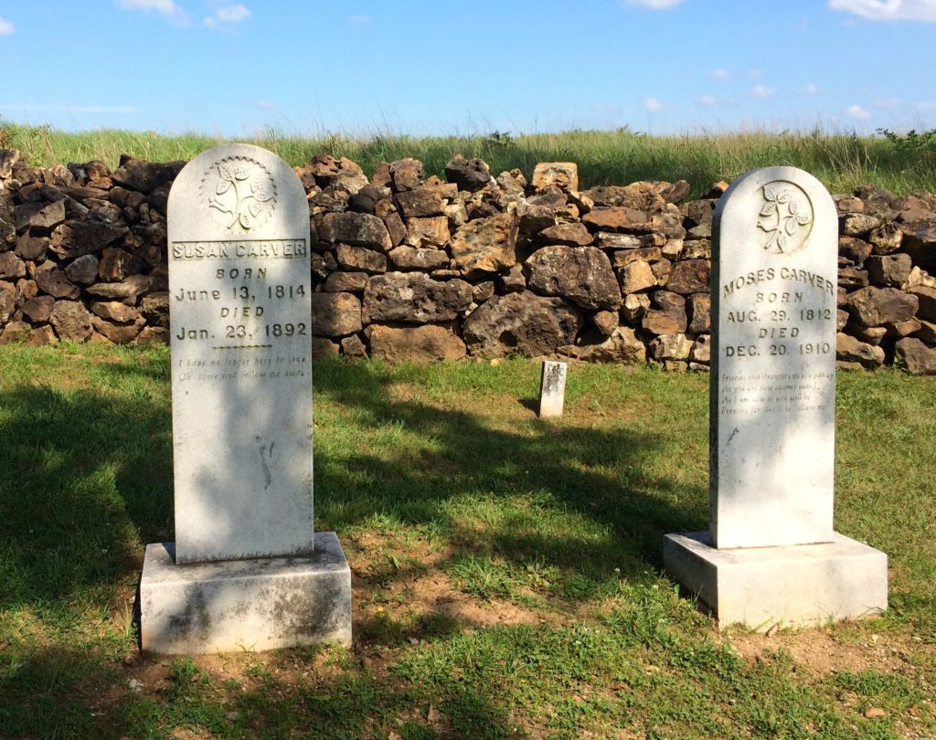 Susan and Mose Carver's graves