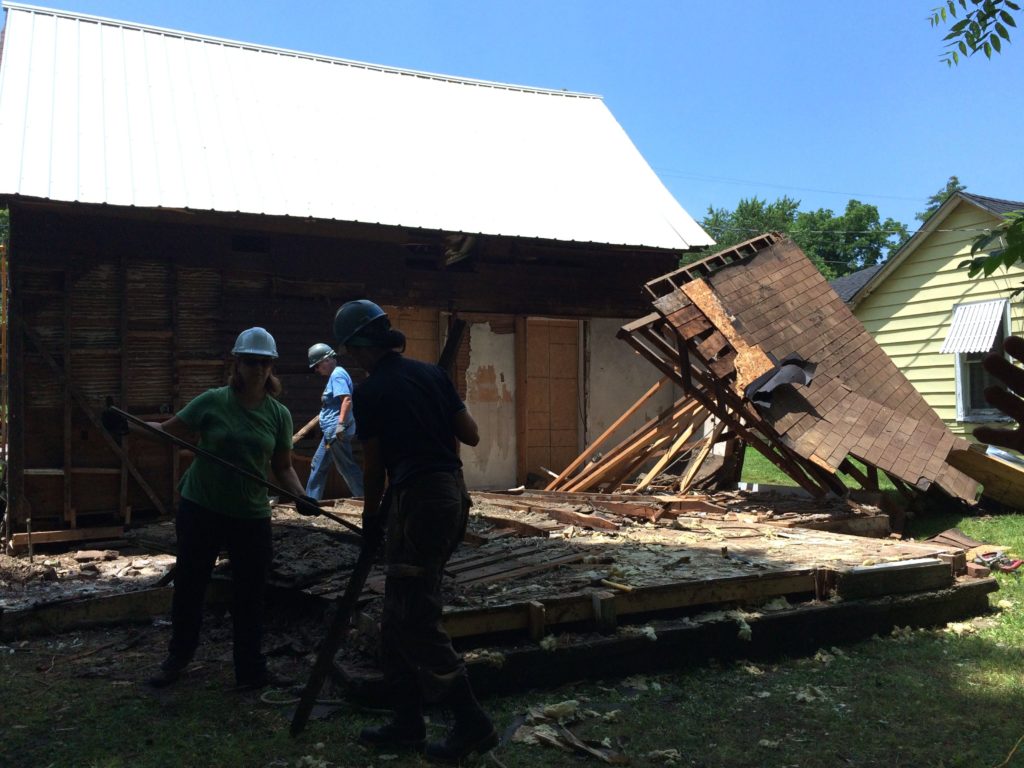 The roof is just about gone