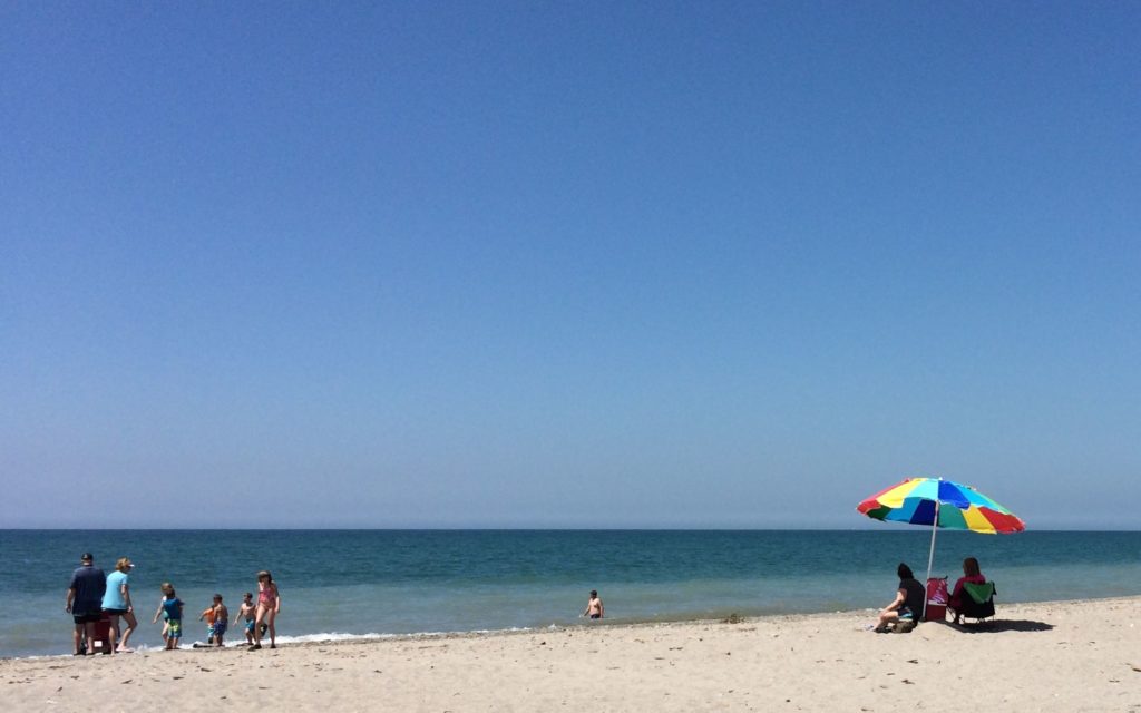 Umbrella by the shore