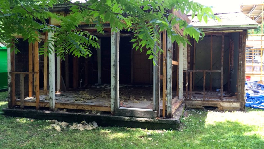 back down to the studs