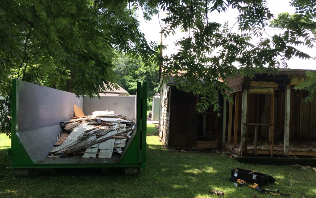 filling up the dumpster day 1