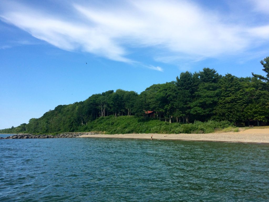 Looking back at the shore