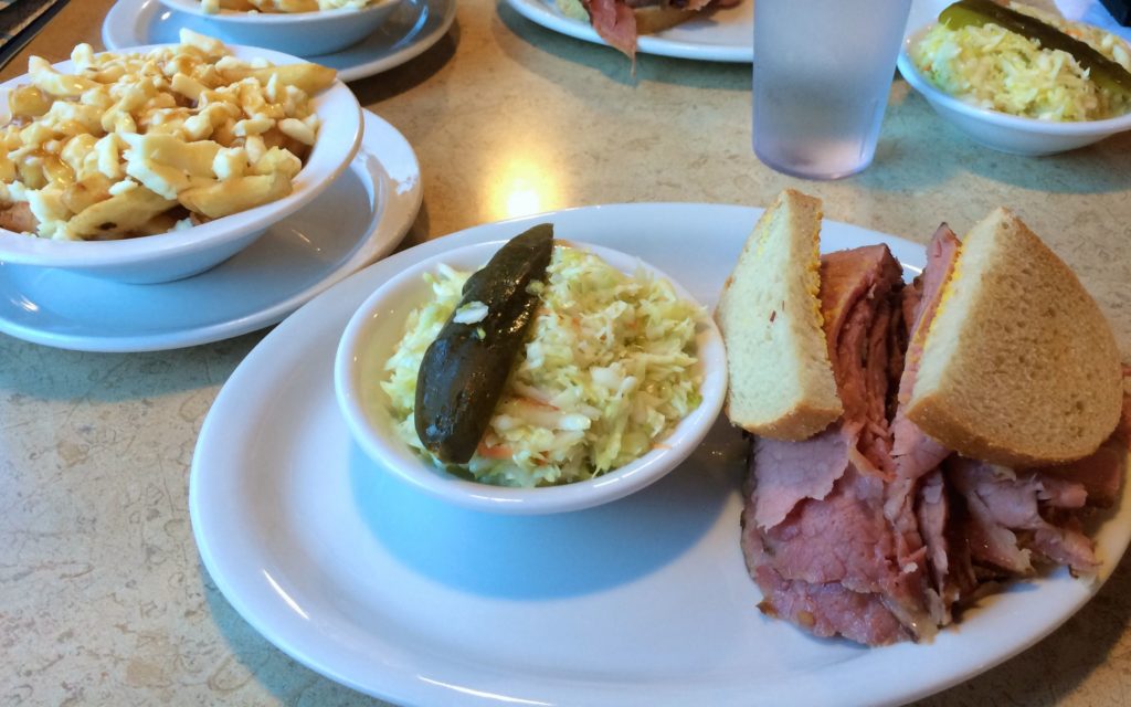 Smoked meat at the Reastaurant Fameux