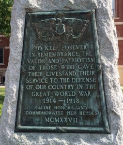 WW I memorial plaque