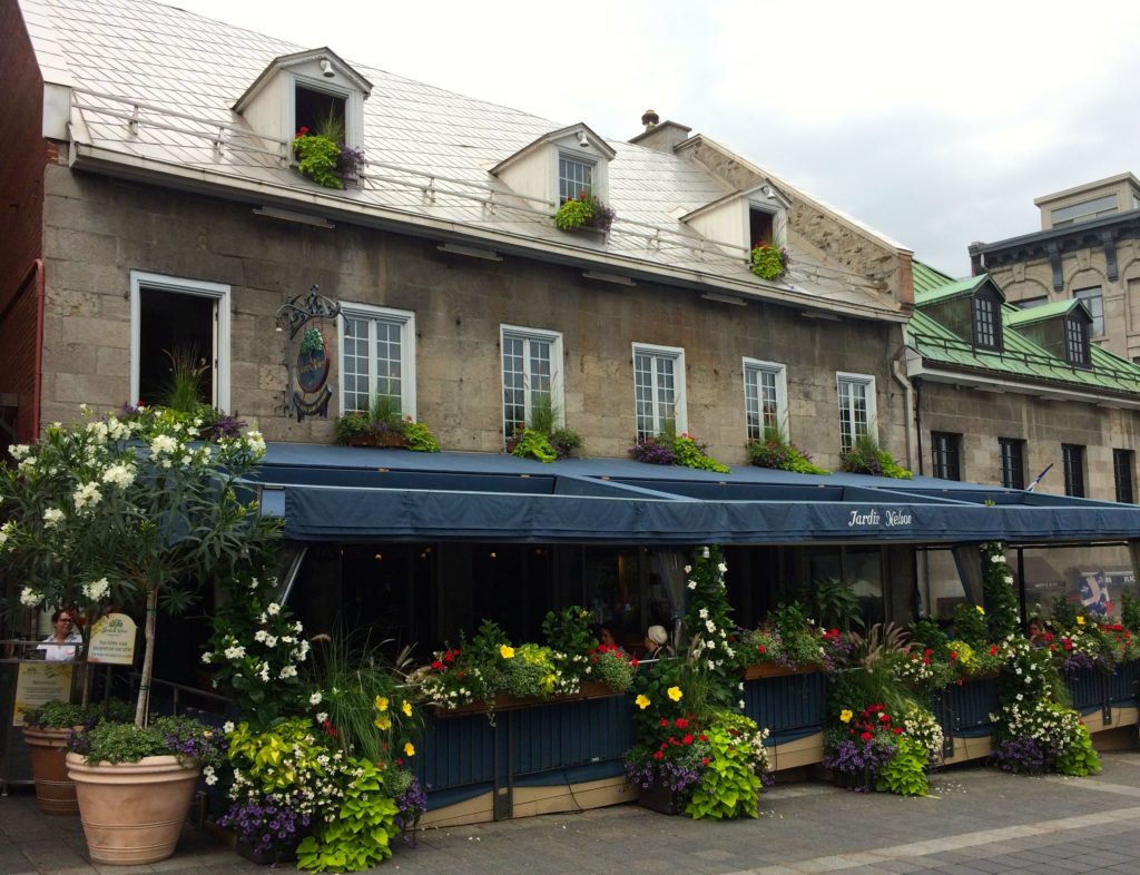 restaurant with flowers